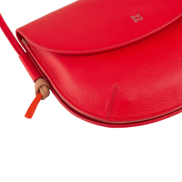 DUDU Sac à Bandoulière pour Femme avec Rabat en Cuir Véritable, Petit Sac à Bandoulière avec Rabat à Bouton Magnétique, Sac à Main