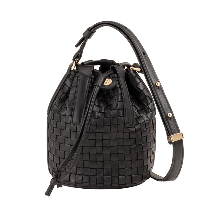 DUDU Woven Leather Bucket Bag - Small Women&