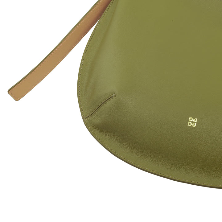 DUDU Mittelgroße weiche Umhängetasche für Damen aus echtem Leder, Hobo-Tasche mit verstellbarem Schultergurt, Umhängetasche mit Reißverschluss