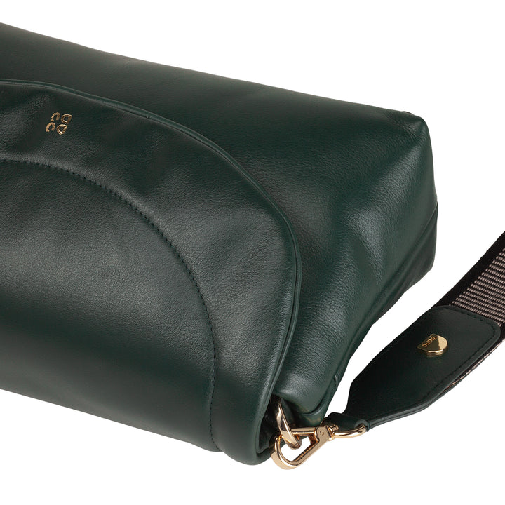 DUDU Borsa Piccola Donna in Morbida Pelle, Borsa a Spalla Imbottita, Borsetta Trapuntata con Tracolla Staccabile e Patta