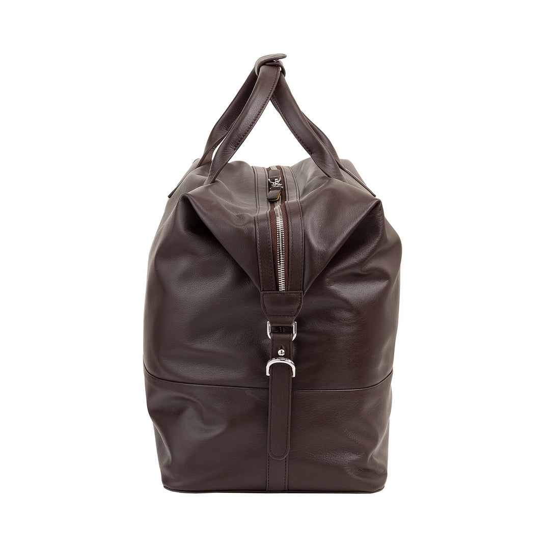 DUDU Sac de voyage en cuir pour hommes et femmes, sac de week-end avec deux poignées, bagage à main ou sac à bandoulière 28 litres avec fermeture éclair