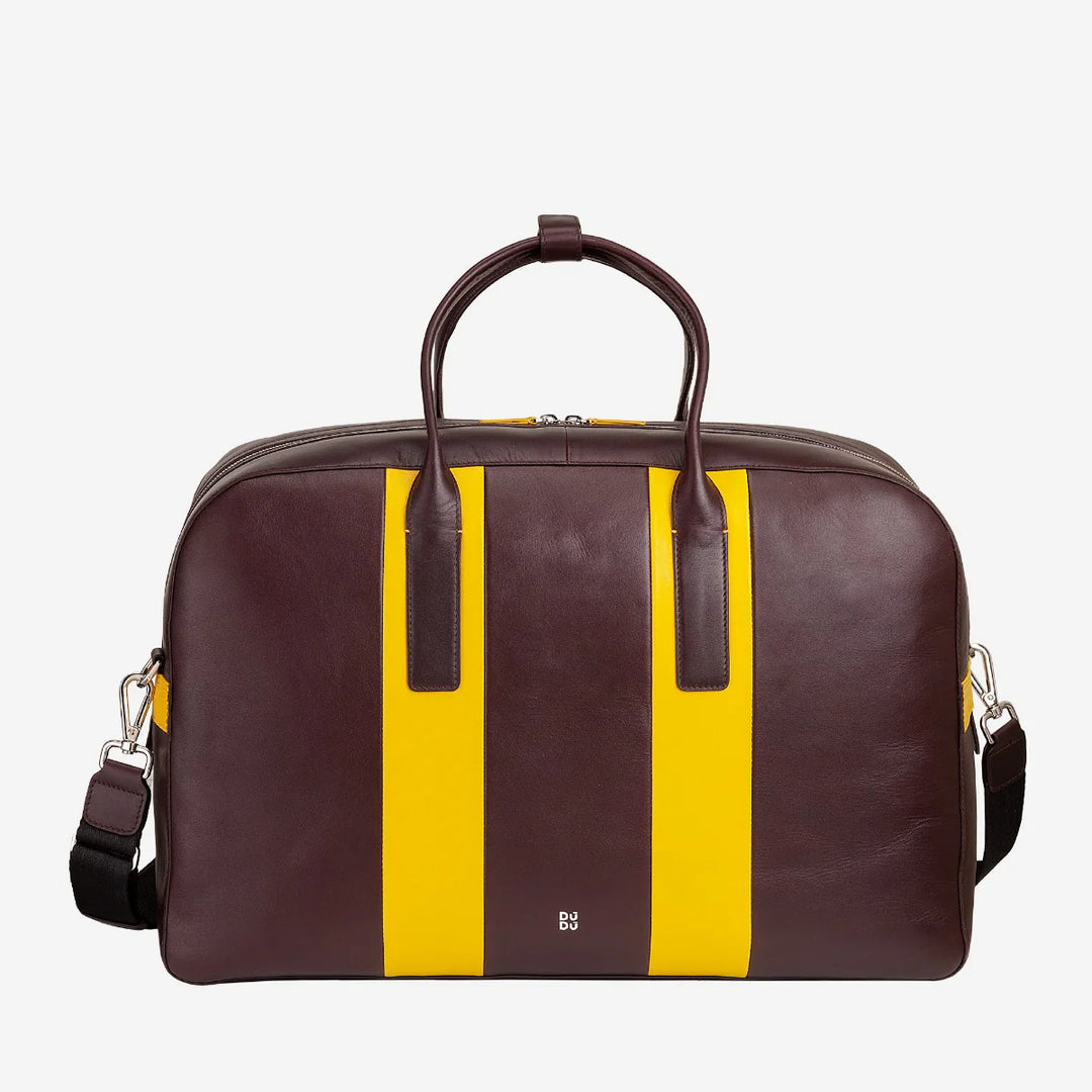 DUDU Leder-Reise-Umhängetasche, Wochenend-Sporttasche für Männer und Frauen, 32 l, groß, 49 cm, Wochenend-Reisetasche