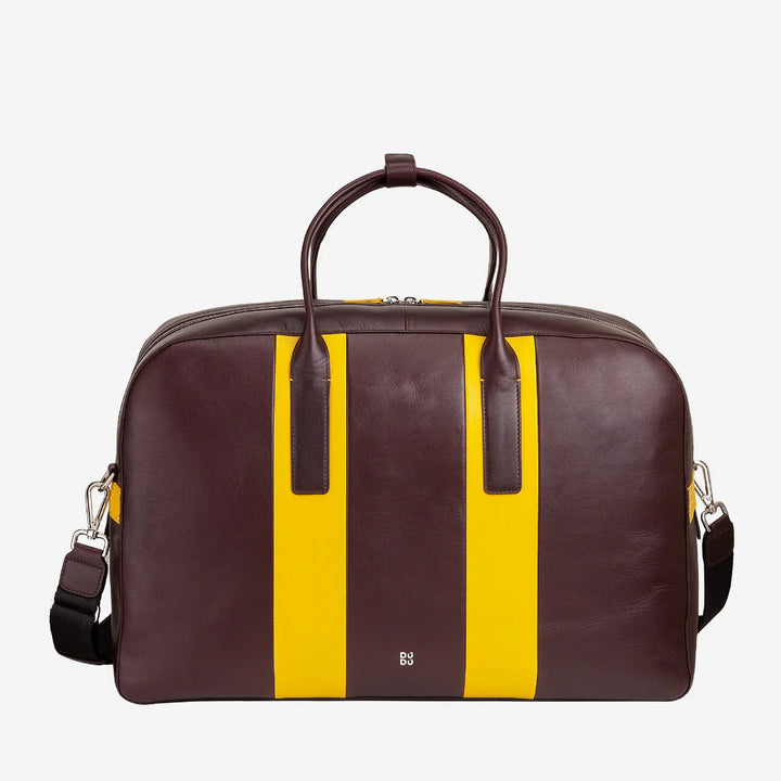 DUDU Leder-Reise-Umhängetasche, Wochenend-Sporttasche für Männer und Frauen, 32 l, groß, 49 cm, Wochenend-Reisetasche