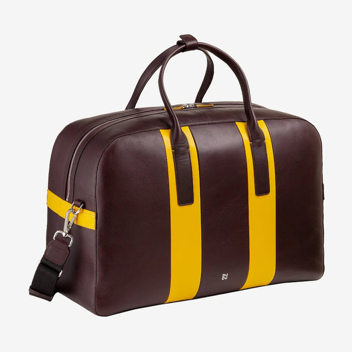 DUDU Leder-Reise-Umhängetasche, Wochenend-Sporttasche für Männer und Frauen, 32 l, groß, 49 cm, Wochenend-Reisetasche