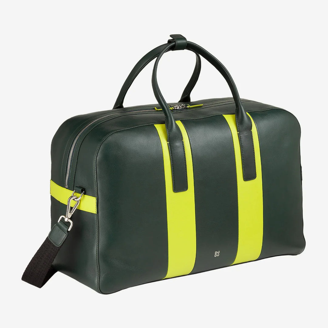 DUDU Leder-Reise-Umhängetasche, Wochenend-Sporttasche für Männer und Frauen, 32 l, groß, 49 cm, Wochenend-Reisetasche