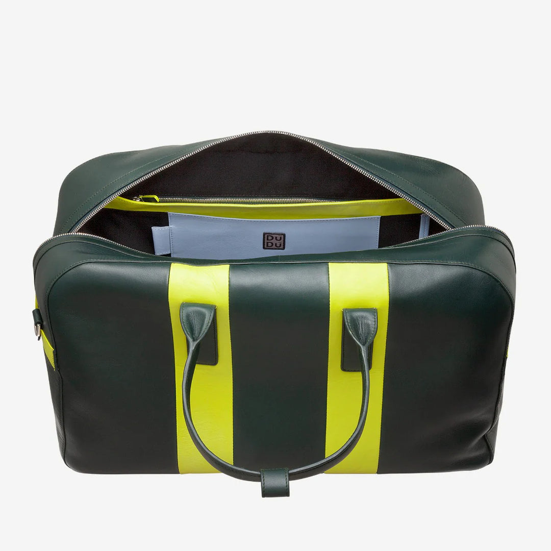DUDU Leder-Reise-Umhängetasche, Wochenend-Sporttasche für Männer und Frauen, 32 l, groß, 49 cm, Wochenend-Reisetasche