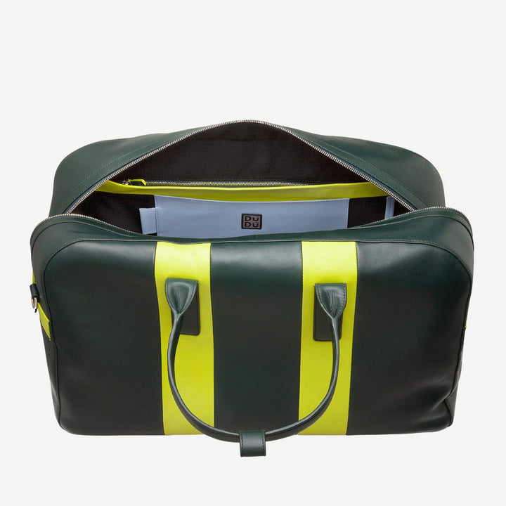 DUDU Leder-Reise-Umhängetasche, Wochenend-Sporttasche für Männer und Frauen, 32 l, groß, 49 cm, Wochenend-Reisetasche