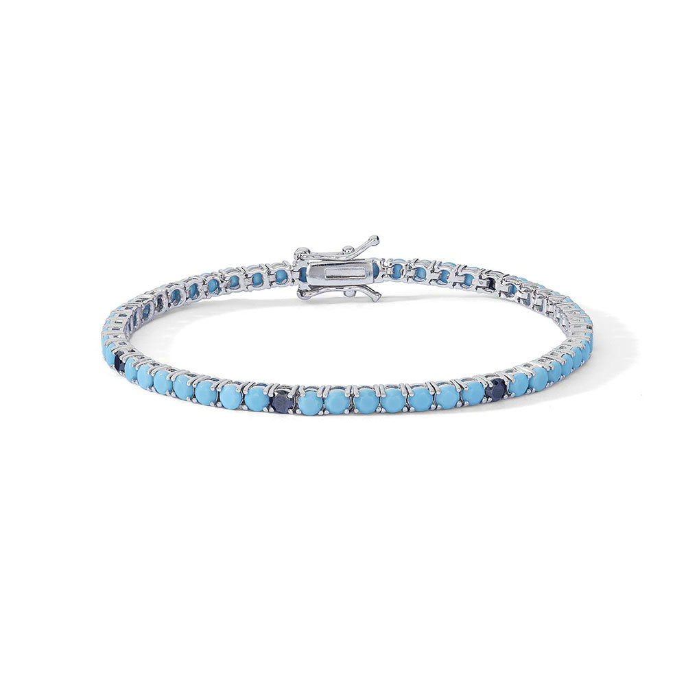 Comete Silver Tennis Bracelet 925 Turquoise Zirconi UBR 1251 M19