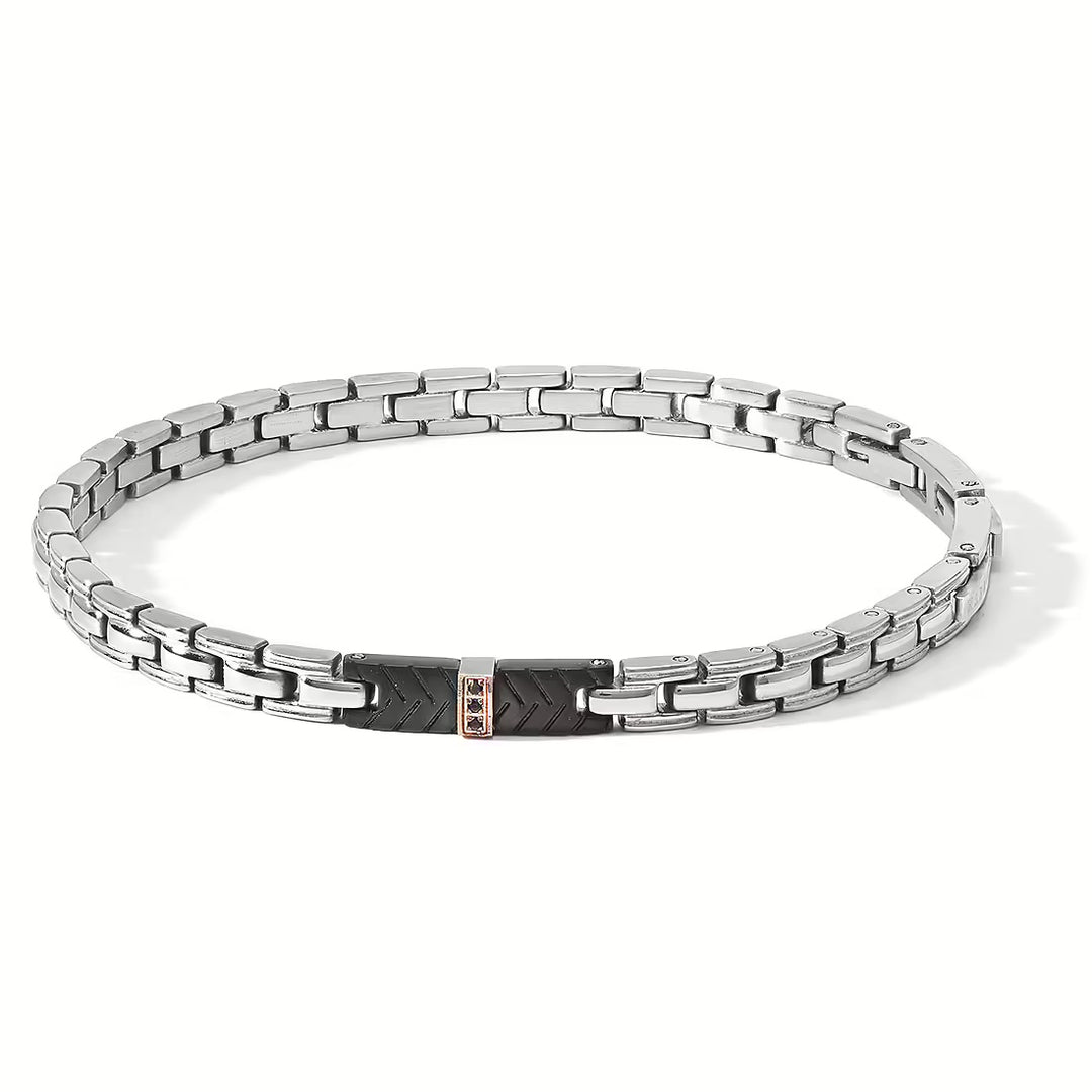 Comete armbånd ansikter stål PVD avslutter Rosa og Black Zirconi UBR 1184