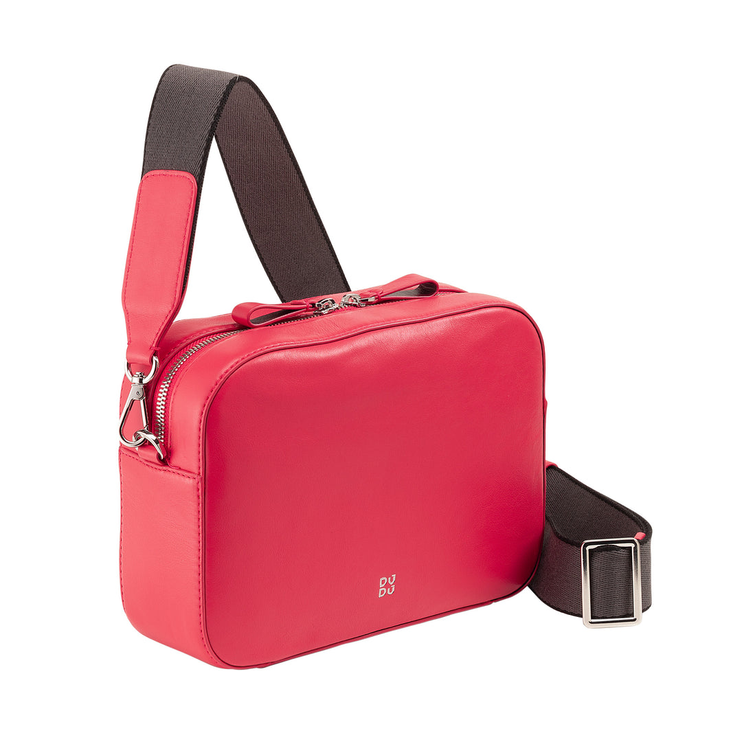 DUDU Borsa a Tracolla Donna Piccola in Pelle, Camera Bag a Spalla con Cinghia Staccabile, Borsetta in Pelle Elegante Compatta