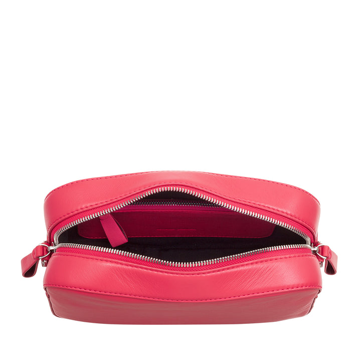 DUDU Borsa a Tracolla Donna Piccola in Pelle, Camera Bag a Spalla con Cinghia Staccabile, Borsetta in Pelle Elegante Compatta
