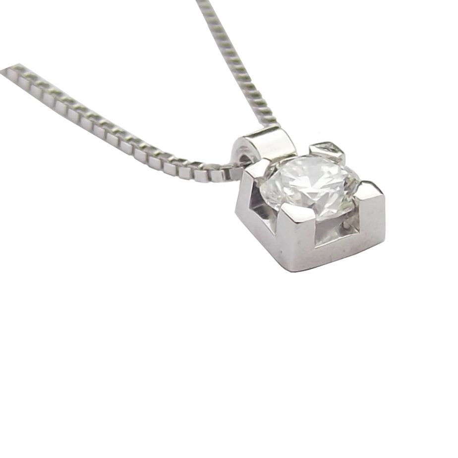 Capodagli girocollo Punto Luce Quadro oro bianco 18kt diamante 0350-22 GI - Capodagli 1937