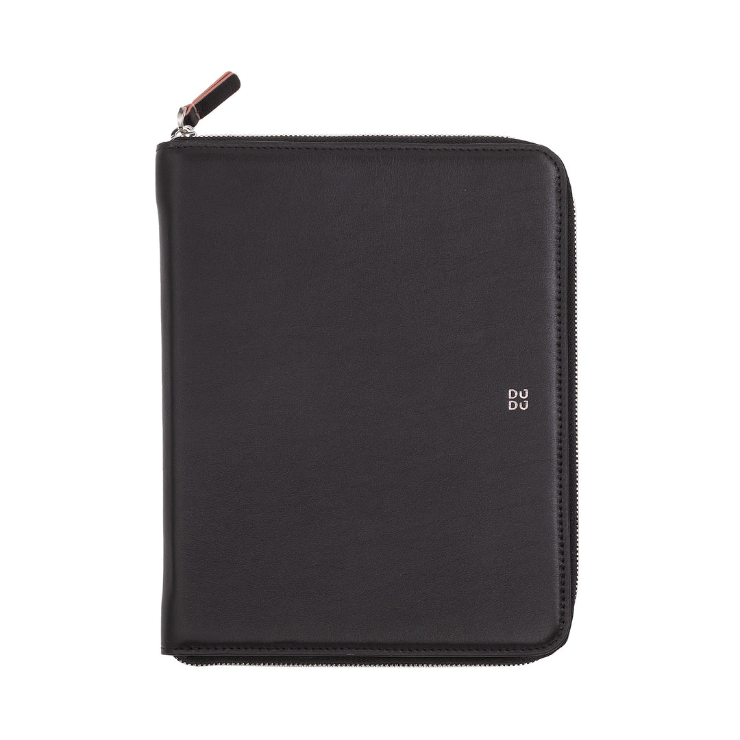 DUDU Genuine Leather A5 Document Folder for Men and Women, iPad Mini Tablet Holder, Clipboard, Organizer for A5 Notebooks