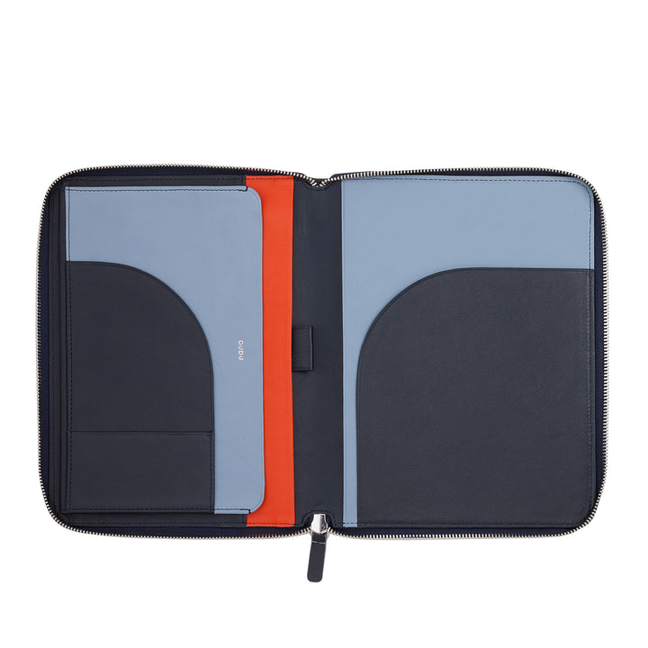 DUDU Genuine Leather A5 Document Folder for Men and Women, iPad Mini Tablet Holder, Clipboard, Organizer for A5 Notebooks