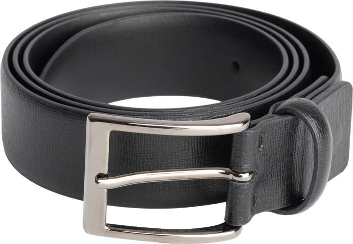 Gerba Gürtel aus schwarzem Saffiano-Leder, Länge 110 cm, CG001B110