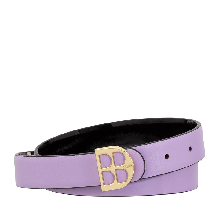 DUDU Ceinture Vernie pour Femme, Cuir Véritable Fabriqué en Italie, H 23mm, Ceinture Réversible, Fine, Élégante de Haute Qualité