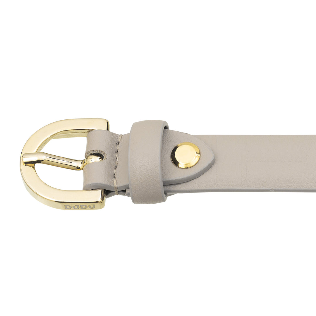 DUDU Ceinture fine pour femme en cuir souple, H 20 mm, fabriquée en Italie, élégante, réglable et raccourcissable