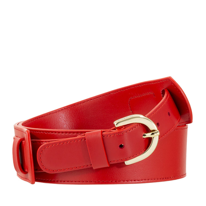 DUDU Damen-Ledergürtel, hergestellt in Italien, H 40 mm, mit Metallschnalle, Breite 4 cm, eleganter Gürtel für Kleid, Hose
