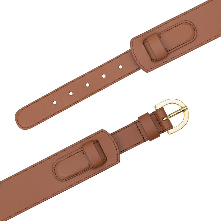 DUDU Ceinture en Cuir pour Femme Fabriquée en Italie, H 40 mm, avec Boucle en métal, Largeur 4 cm, Ceinture élégante pour Robe, Pantalon
