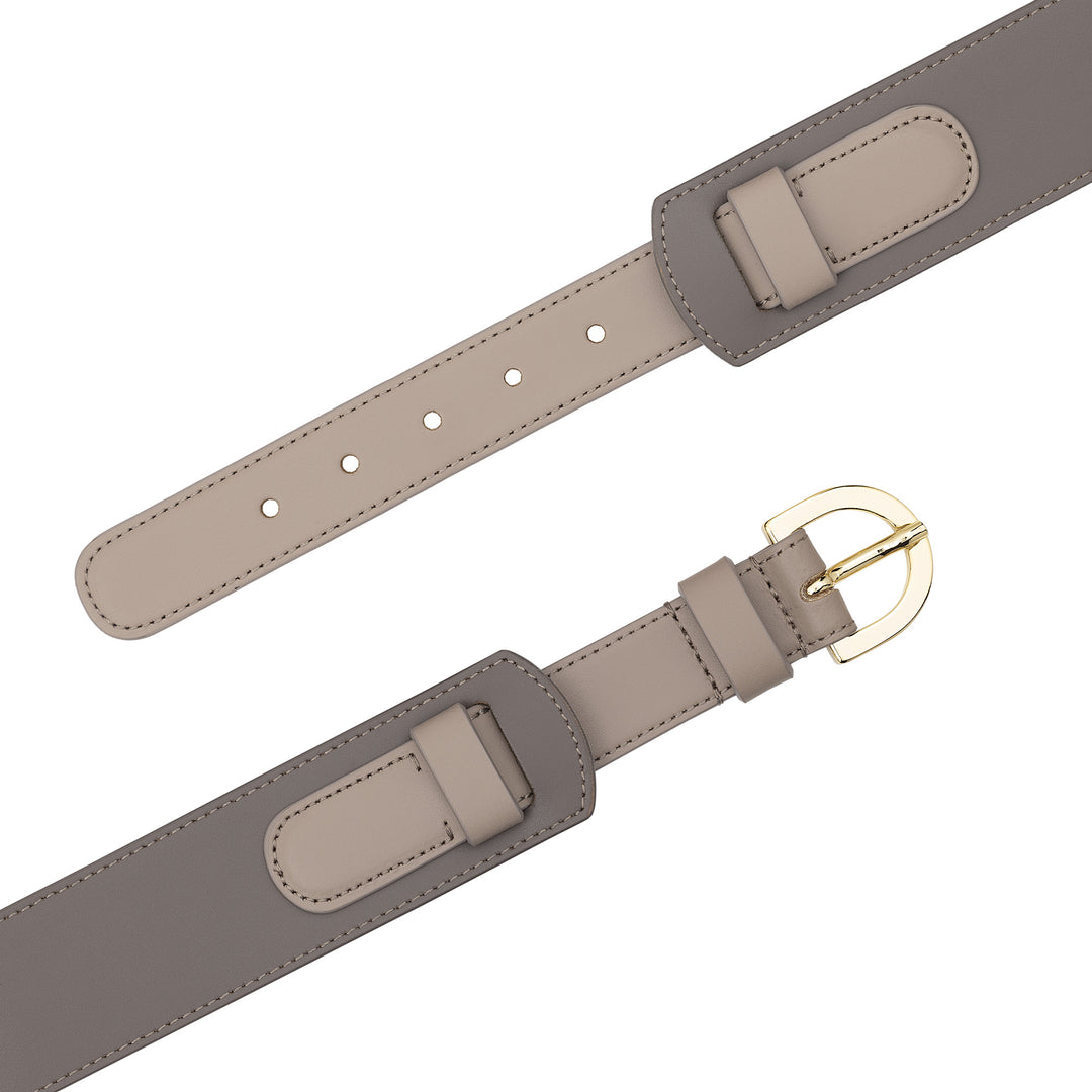 DUDU Damen-Ledergürtel, hergestellt in Italien, H 40 mm, mit Metallschnalle, Breite 4 cm, eleganter Gürtel für Kleid, Hose