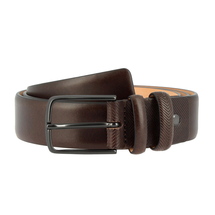Antica Toscana Cintura Uomo Made in Italy in Vera Pelle H 3,4 cm Accorciabile con Fibbia ad Ardiglione