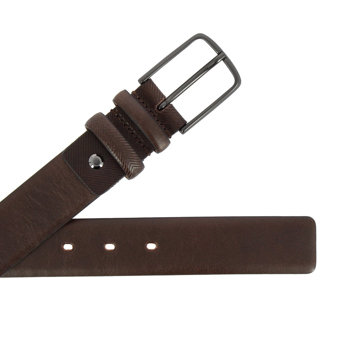 Antica Toscana Cintura Uomo Made in Italy in Vera Pelle H 3,4 cm Accorciabile con Fibbia ad Ardiglione