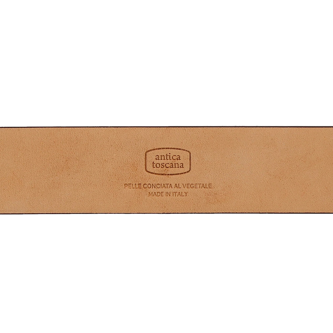 Antica Toscana Cintura Uomo Made in Italy in Vera Pelle H 3,4 cm Accorciabile con Fibbia ad Ardiglione