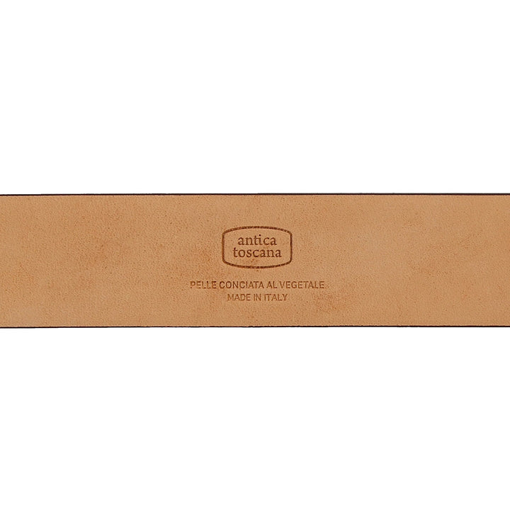Antica Toscana Cintura Uomo Made in Italy in Vera Pelle H 3,4 cm Accorciabile con Fibbia ad Ardiglione
