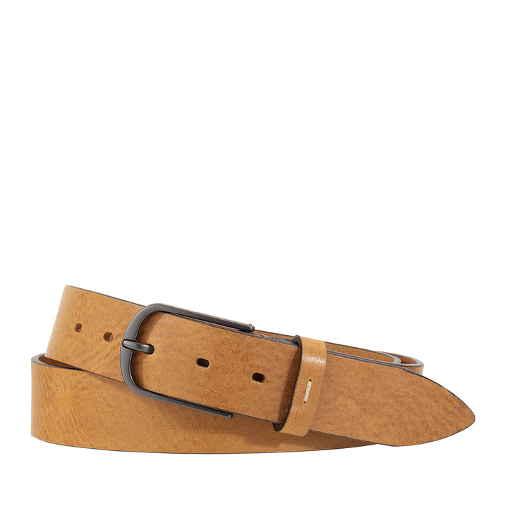 DUDU Ceinture pour Homme en Cuir Végétal, Fabriquée en Italie, H 35mm, Ceinture Souple et Durable de Haute Qualité