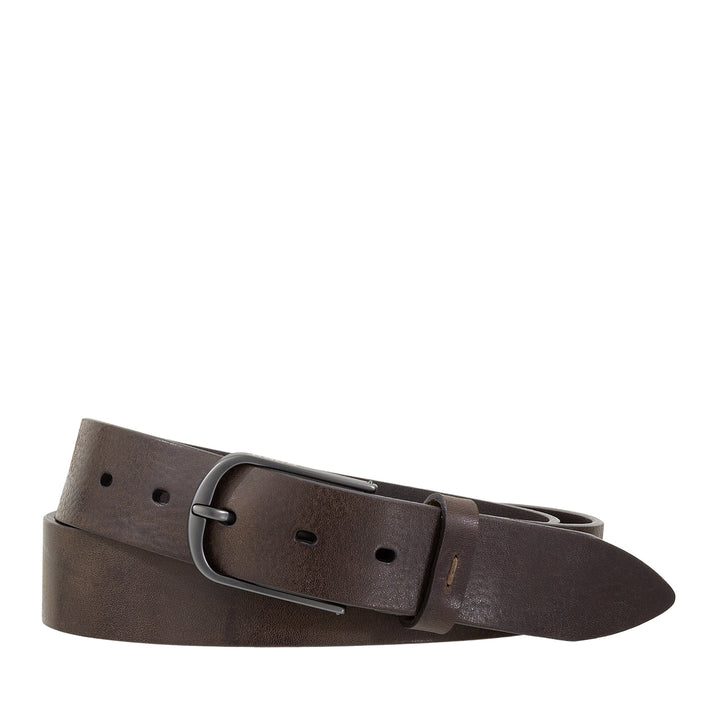 DUDU Ceinture pour Homme en Cuir Végétal, Fabriquée en Italie, H 35mm, Ceinture Souple et Durable de Haute Qualité