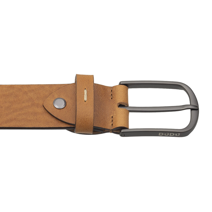 DUDU Ceinture pour Homme en Cuir Végétal, Fabriquée en Italie, H 35mm, Ceinture Souple et Durable de Haute Qualité