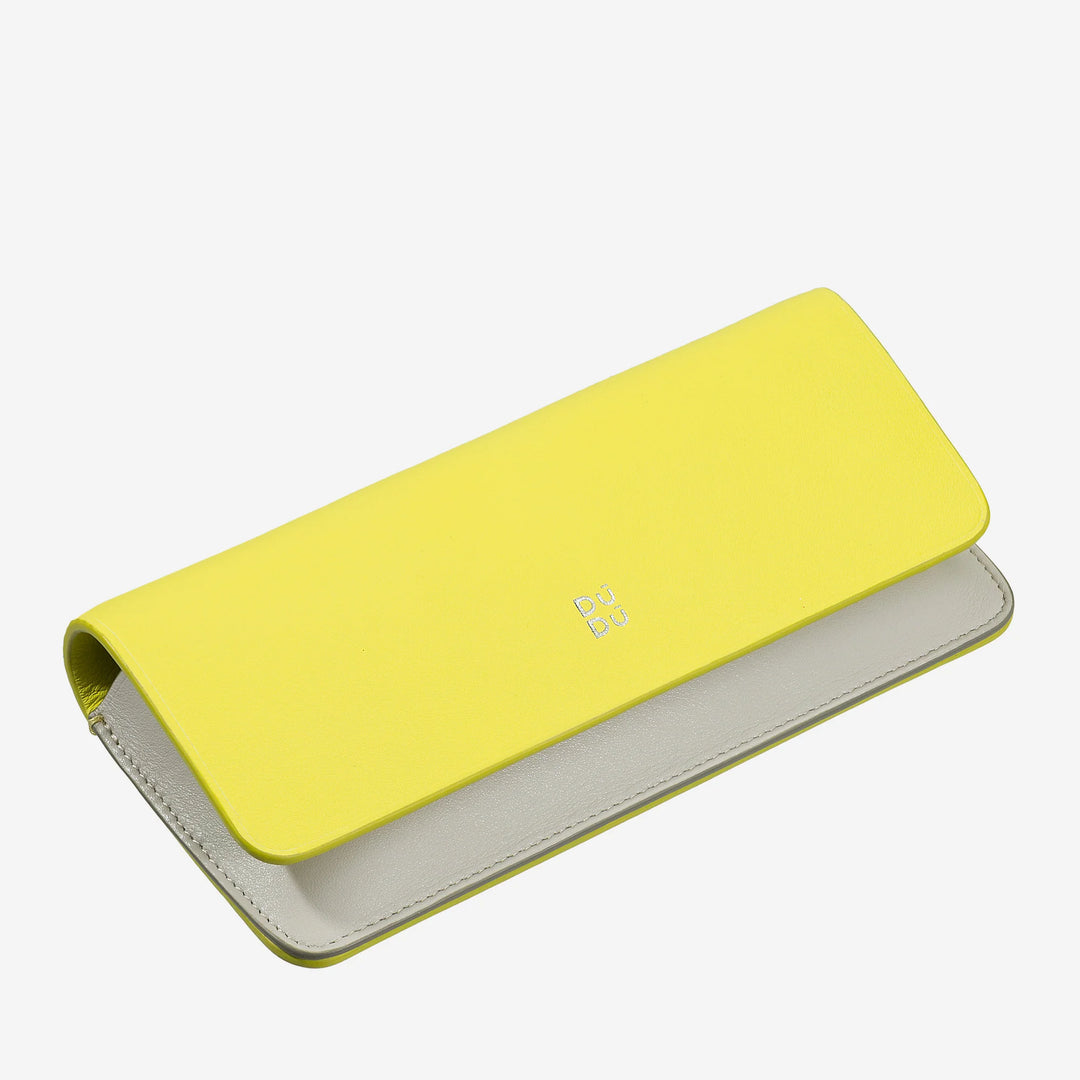 DUDU Eyeglasses and Sunglasses Case in Soft Genuine Leather with Magnetic Closure, Colorful Glasses Case