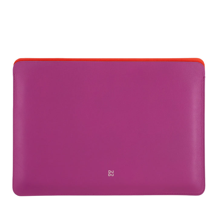 DUDU 13 Zoll PC-Hülle aus weichem Leder, bunte Schutzhülle für Laptop, Notebook, MacBook 13 Zoll, zweifarbig, schlankes Design