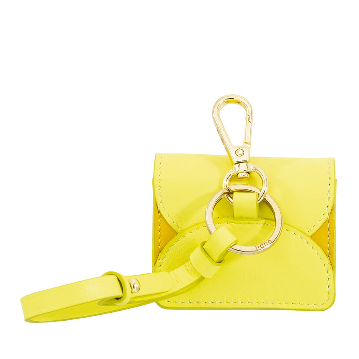 DUDU Étui pour écouteurs Air Pod en cuir véritable avec porte-clés - Mini housse avec mousqueton, élégant et compact