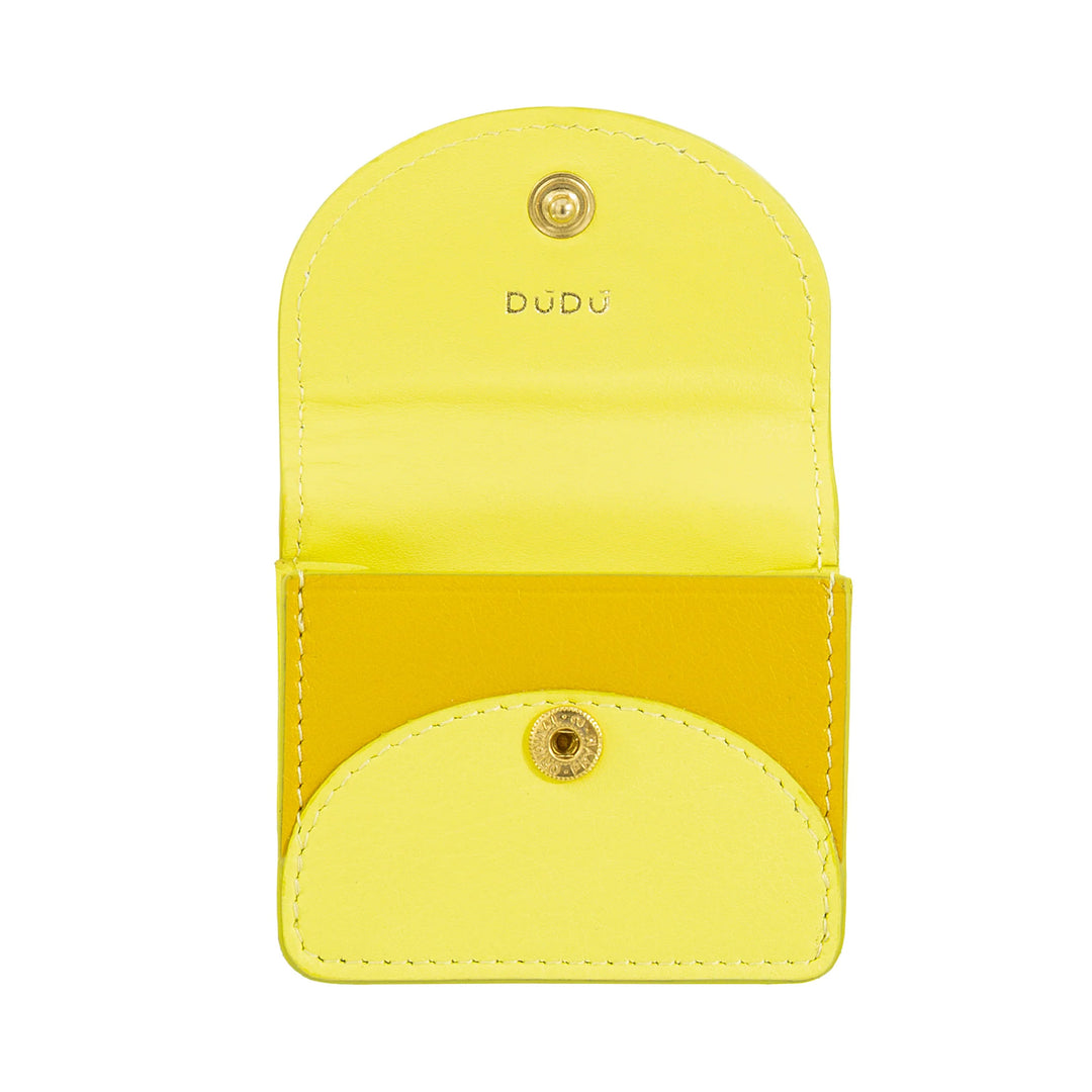 DUDU Étui pour écouteurs Air Pod en cuir véritable avec porte-clés - Mini housse avec mousqueton, élégant et compact