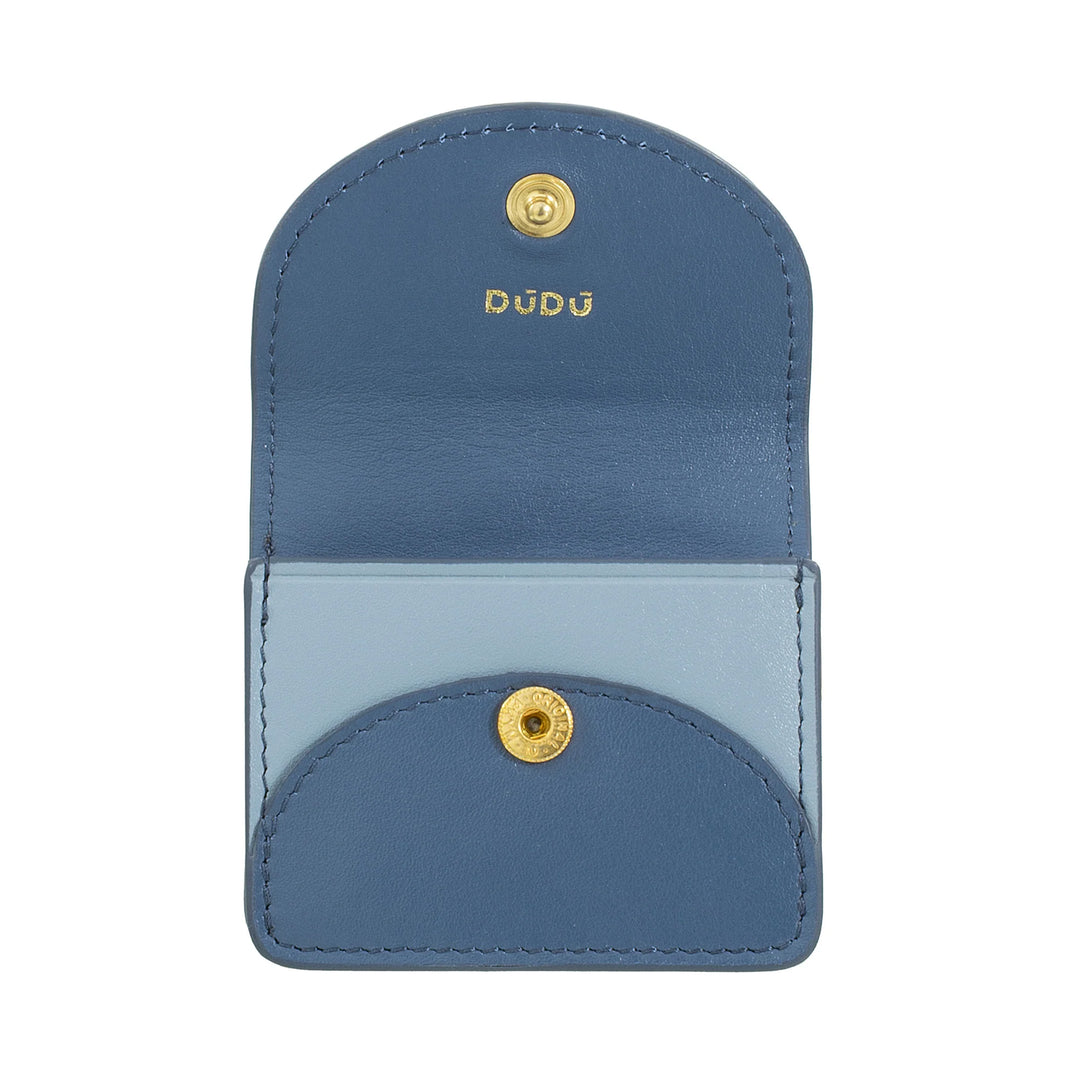 DUDU Étui pour écouteurs Air Pod en cuir véritable avec porte-clés - Mini housse avec mousqueton, élégant et compact