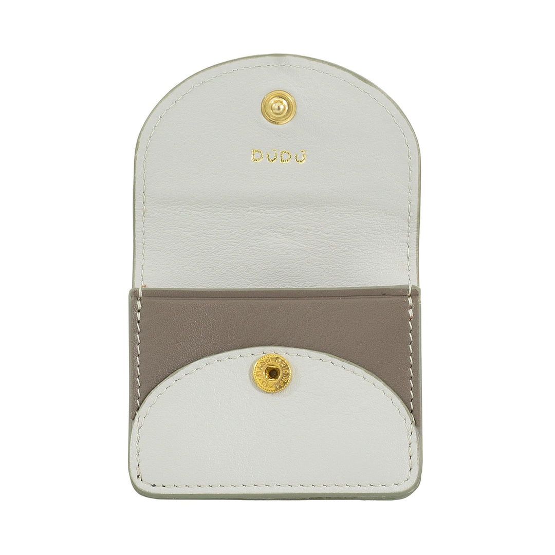 DUDU Air Pod Earphone Case in Genuine Leather with Key Ring - Mini Cover with Carabiner, Elegant and Compact