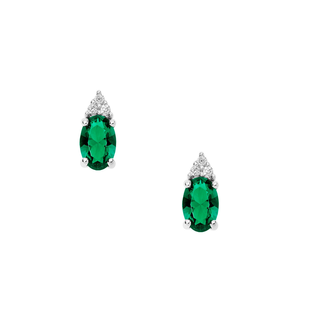 Comete Orecchini in Oro Diamanti e Smeraldo ovale ORB1071