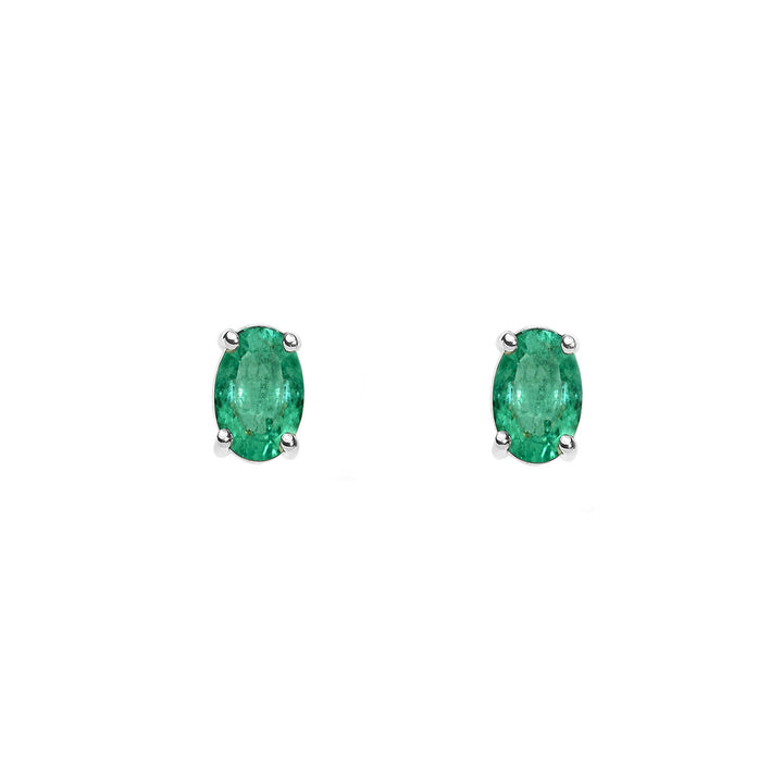 Comete Earrings in white gold with Oval Emeralds ORB1093S3