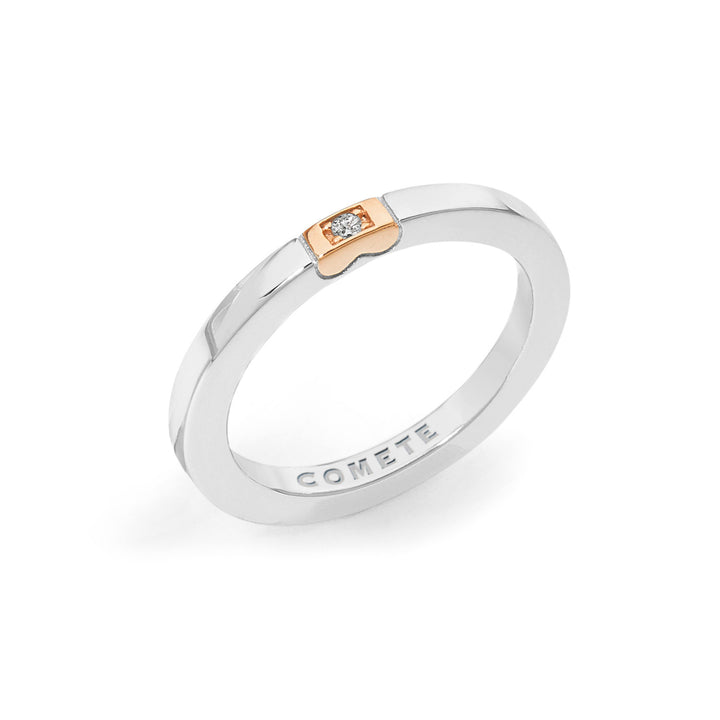Comete Fedina in Argento Cuore Rosa Donna ANG106M11