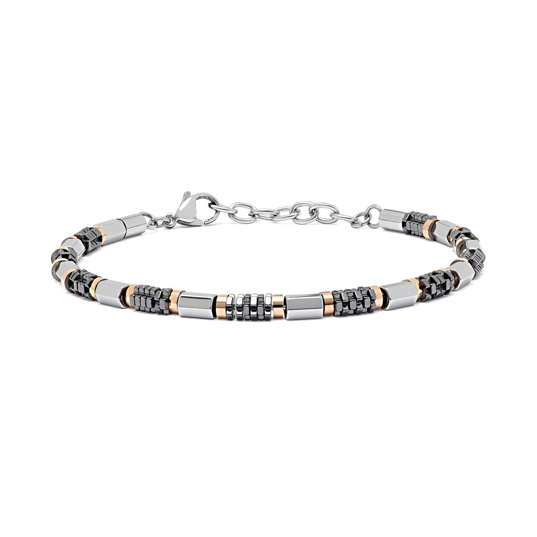 Comete Armband aus gebürstetem Stahl mit Hämatit und PVD UBR969
