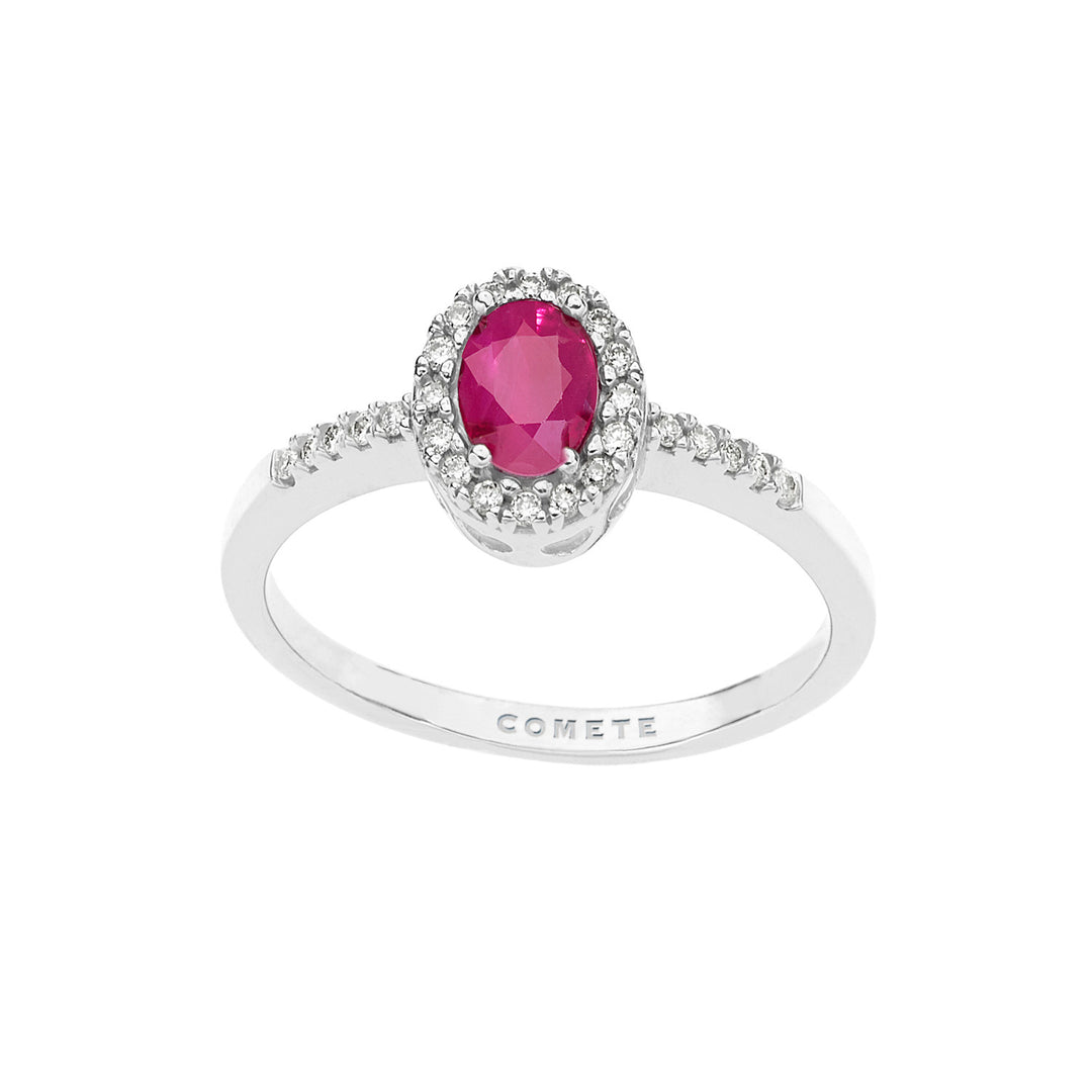 Bague Comète en Or, Diamants et Rubis Ovale ANB2701