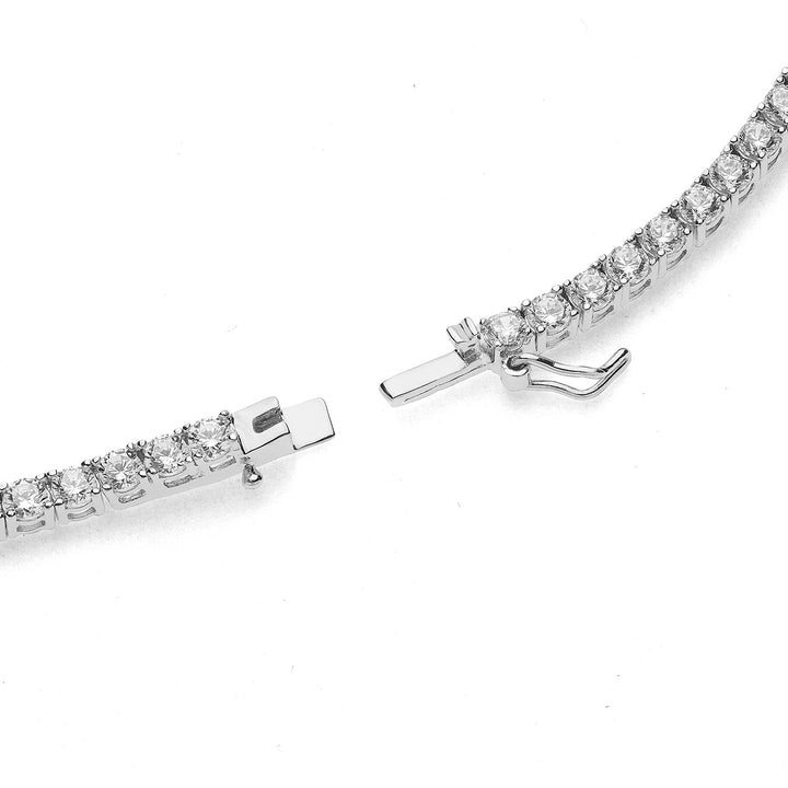 Comete Tennis Necklace in Silver and white zircons GLA247M38