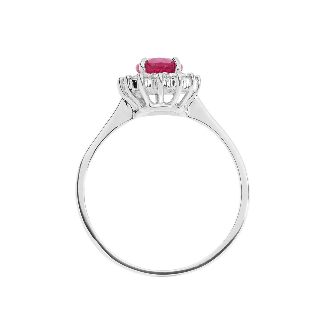 Comete-Ring aus Gold, Diamanten und ovalem Rubin ANB 2570
