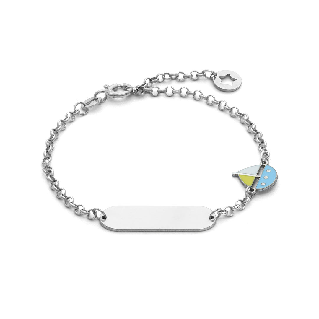 Bracelet Comete en Argent avec bateau coloré BRA263