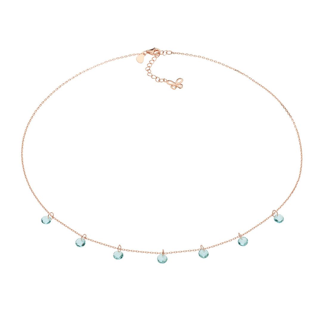 Comete Girocollo in Argento e cristalli briolette azzurri GLA170