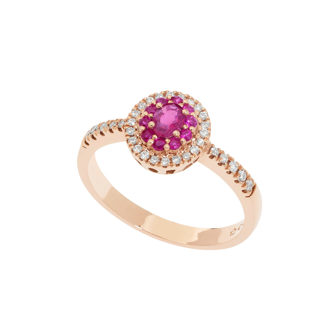 Comete Anello in Oro rosa Diamanti e Rubini ANB2580