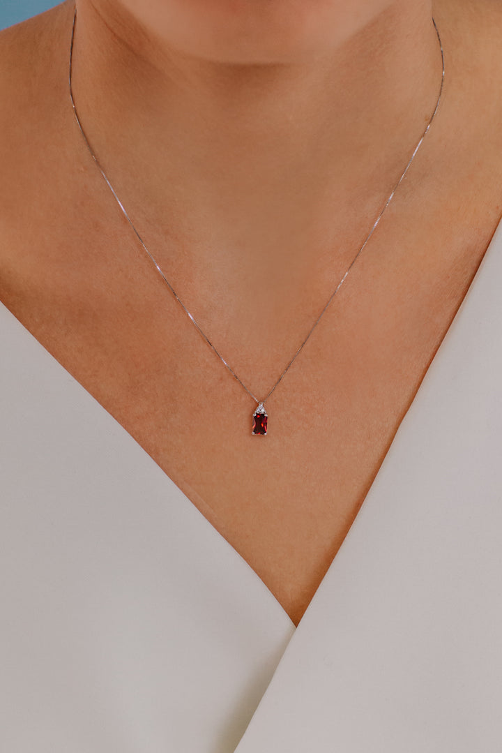 Collier Comete en Or, Diamants et Rubis Octogonal GLB1439