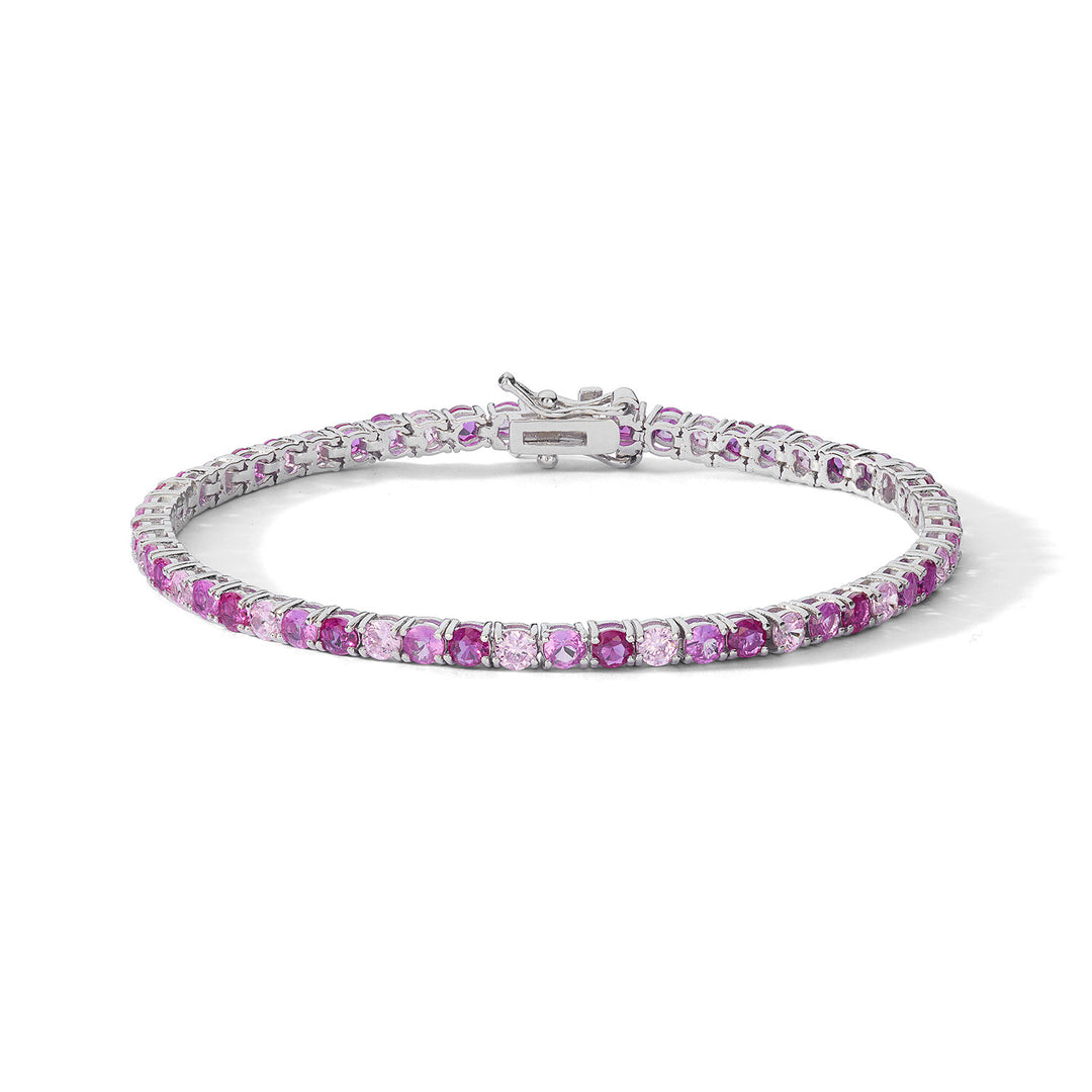 Comete-Silberarmband mit Rubin und rosa Zirkonen BRA268M18