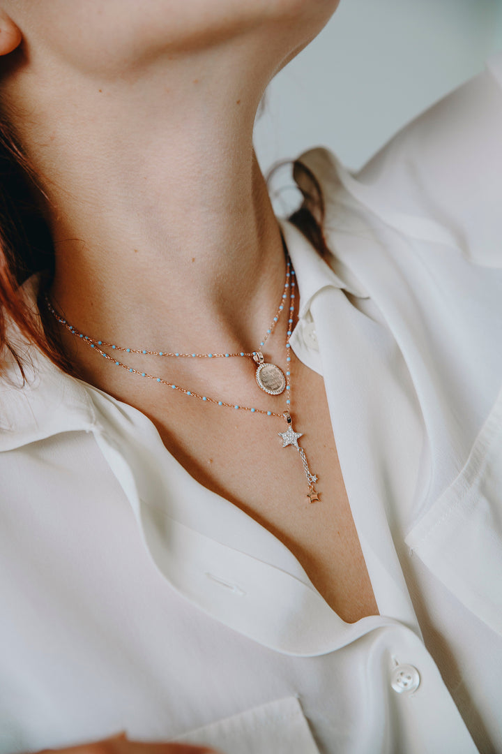 Comete Girocollo in Argento Stella GLA229